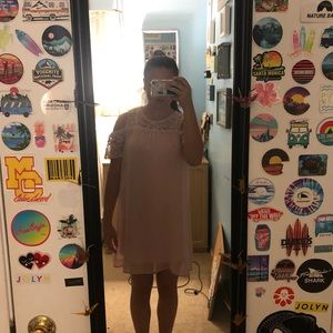 Pink off the shoulder dress